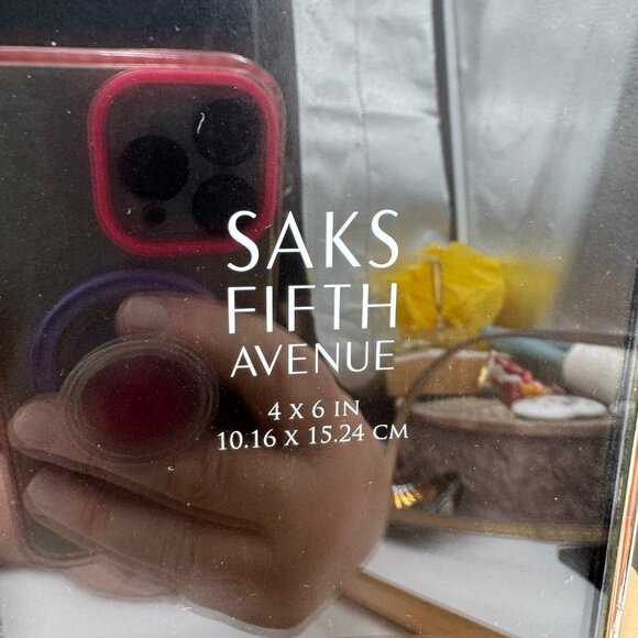 Sak’s fifth Avenue leopard print glass picture frame 4 x 6 leopard print silver - Picture 3 of 6